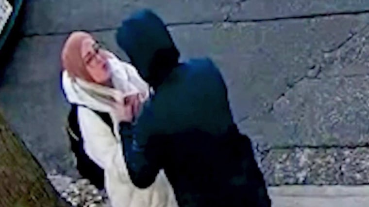 Screen capture of surveillance footage of the abduction of Rumeysa Ozturk but unknown (at the time) assailants. 